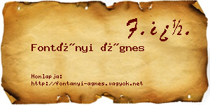 Fontányi Ágnes névjegykártya