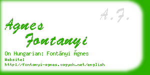 agnes fontanyi business card